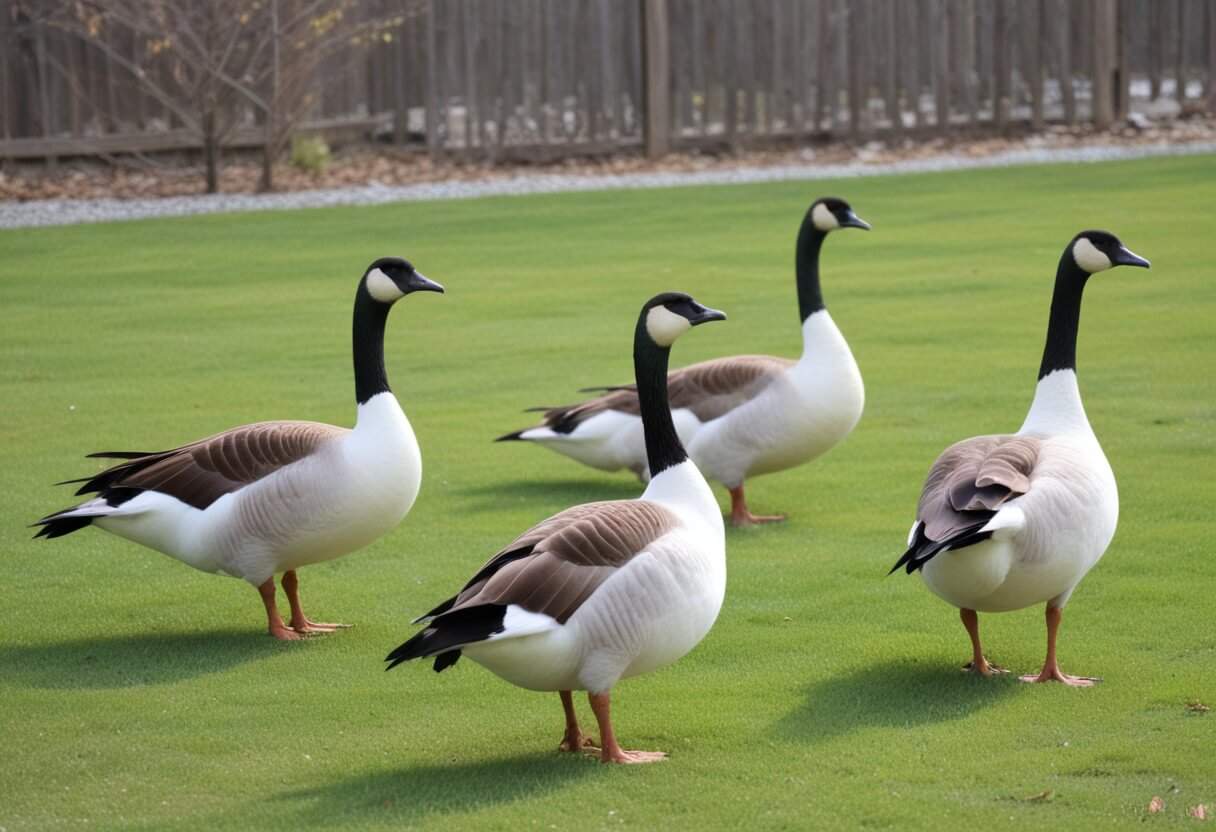 geese in the yard