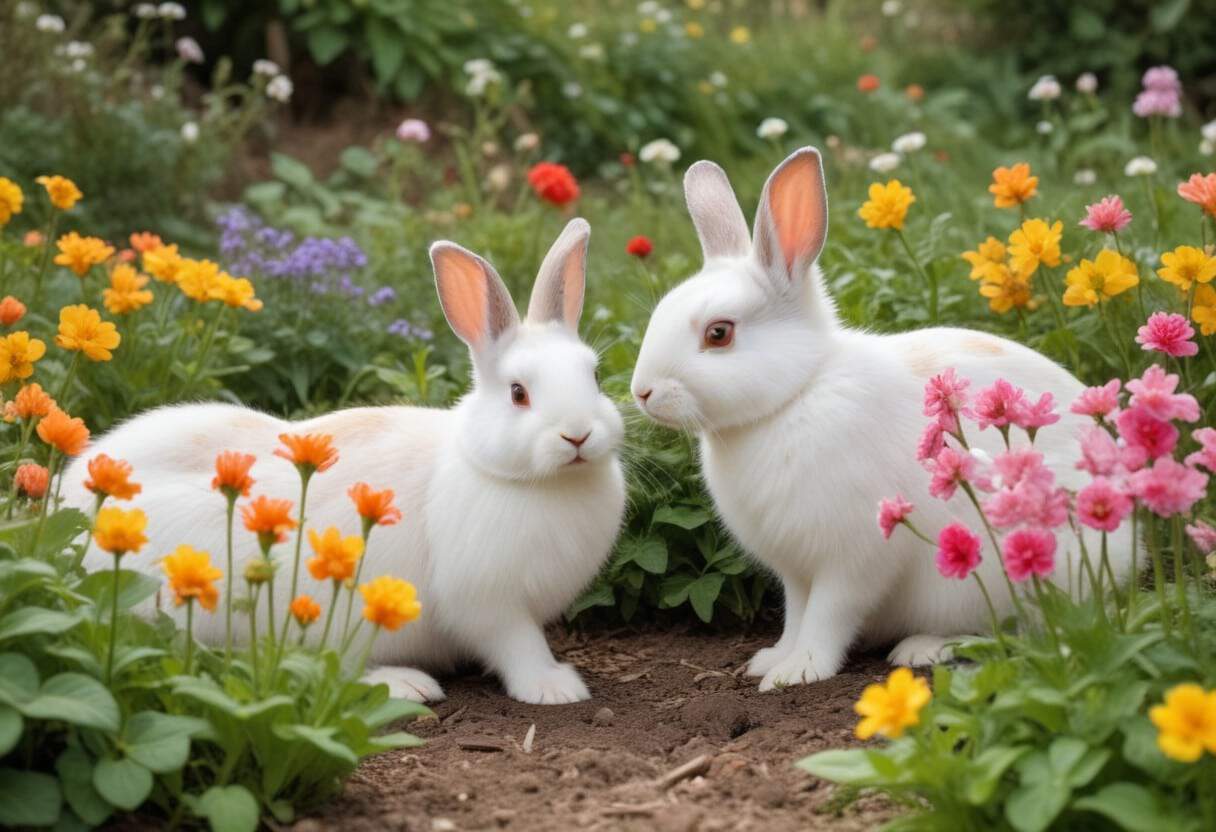 rabbits in the garden